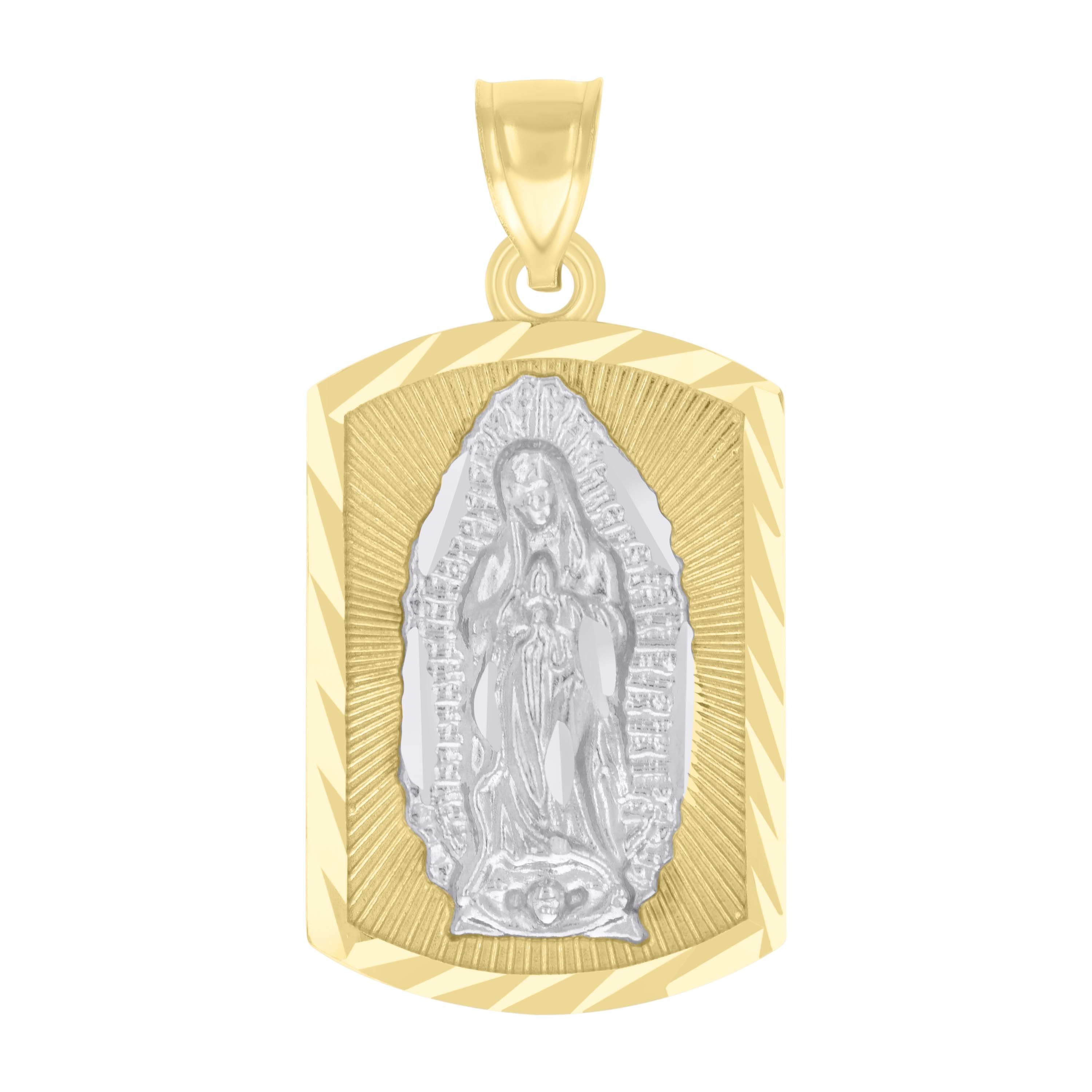 10kt 10k Two-Tone Gold Womens Guadalupe Religious Charm Pendant
